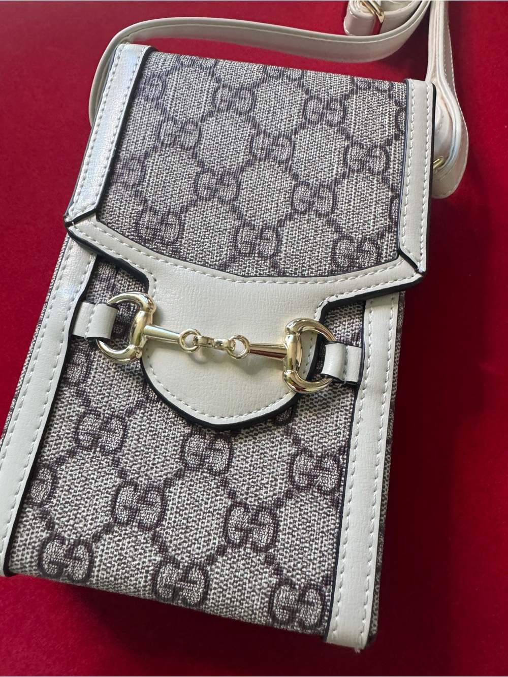 Mini Bag White Beige Monogram Crossbody Bag - Picture 8 of 8